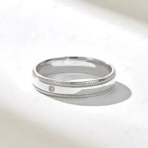 0.01CTW Solitaire Lab Grown Diamond Milgrain Wedding Band