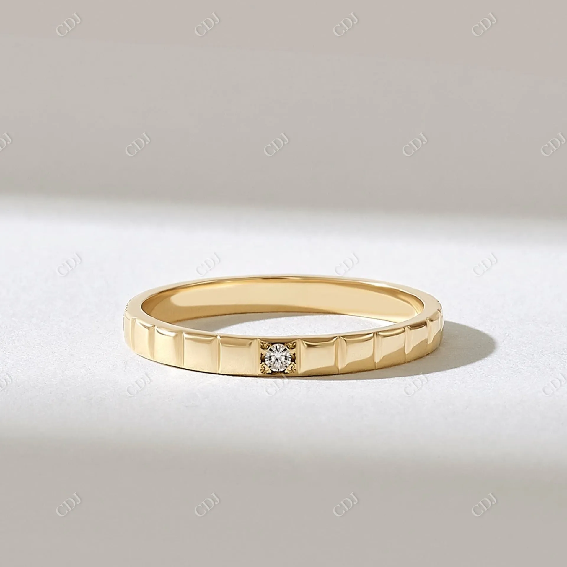 0.02CT Round Lab Grown Solitaire Diamond Wedding Band