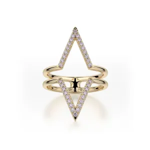 0.14ctw Double V Diamond Ring