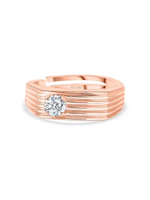 1 Carat Solitaire Rose Gold Ring For Men