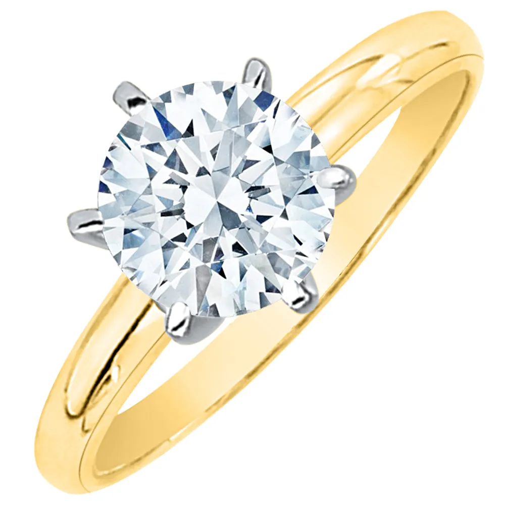 1 ct. K - I1 Round Brilliant Cut Diamond Solitaire Engagement Ring in 14k Gold