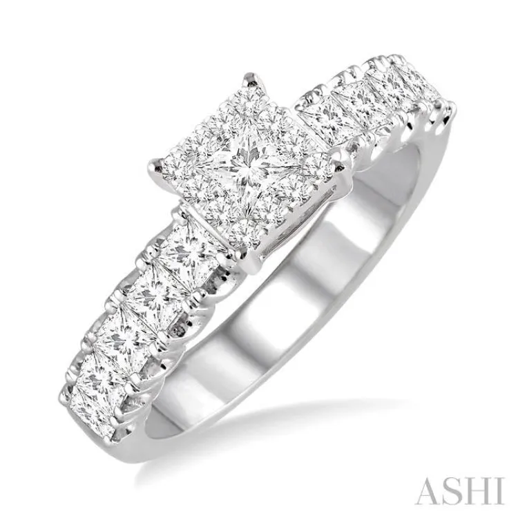 1 Ctw Diamond Lovebright Ring in 14K White Gold