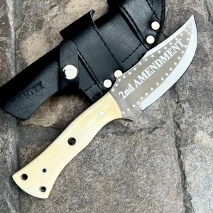 10” Rough Rider Series - 2nd Amendment - Bone - D2 Steel - Horizontal & Vertical Carry - CUS17