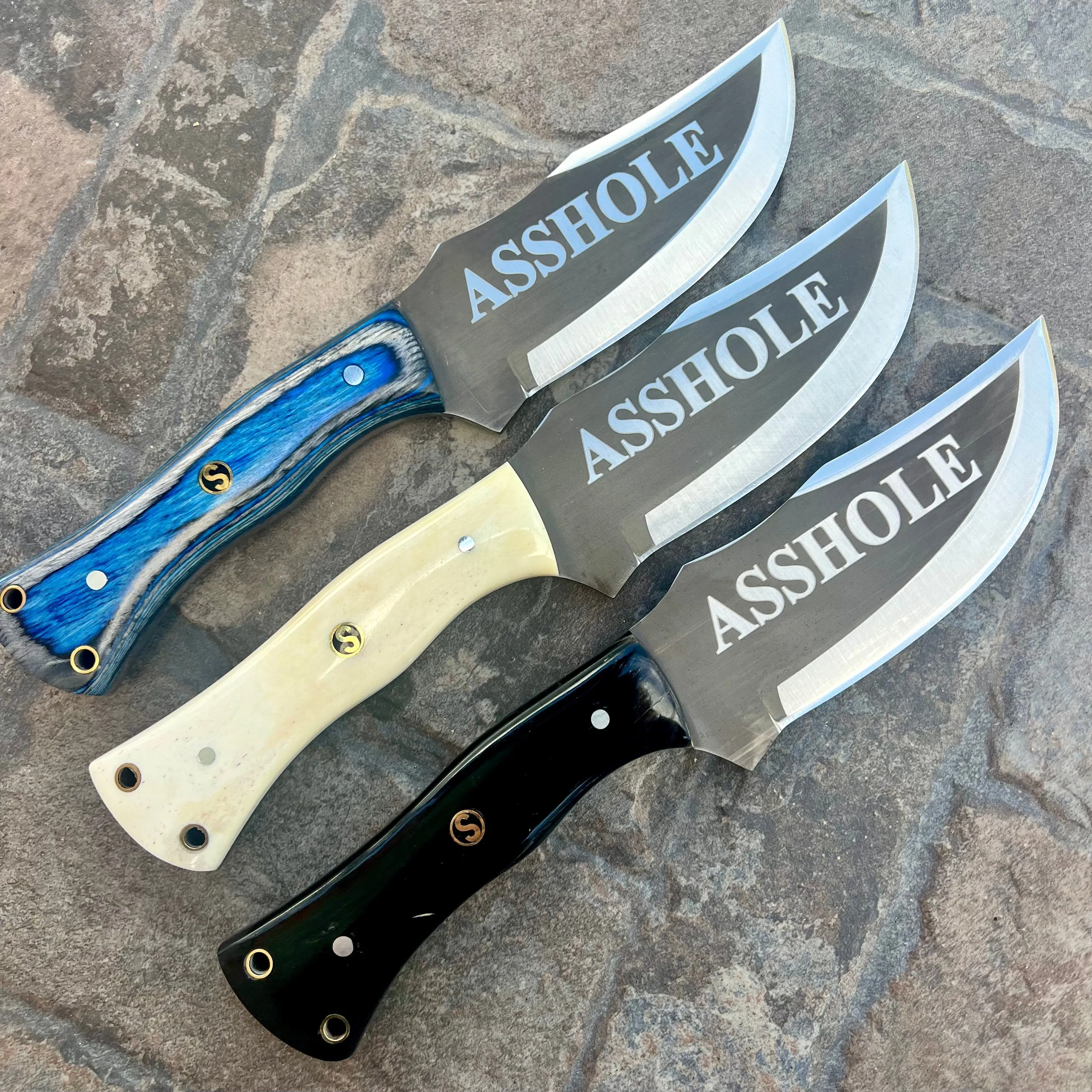 10” Rough Rider Series - Asshole - Blue & Black Wood - D2 Steel - Horizontal & Vertical Carry - CUS15