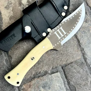 10” Rough Rider Series - III Patriot - Bone - D2 Steel - Horizontal & Vertical Carry - CUS29