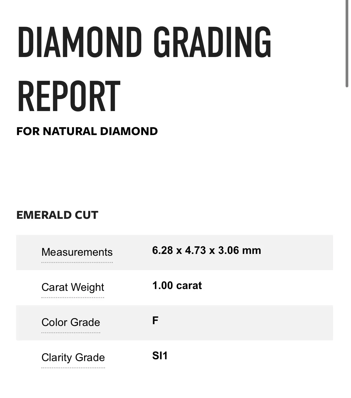 1.00 Carat Emerald Cut Diamond F , S1 , GIA CERTIFICATE 2176392045