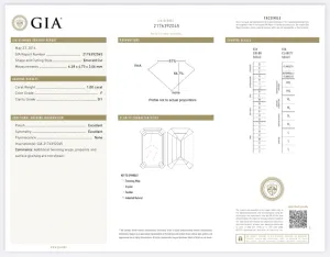 1.00 Carat Emerald Cut Diamond F , S1 , GIA CERTIFICATE 2176392045