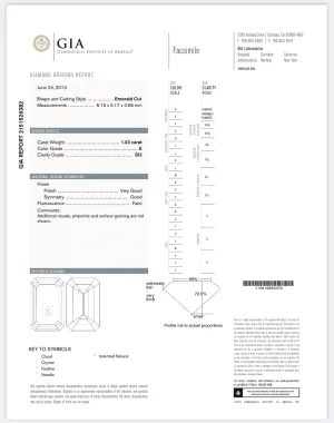 1.03 Carat Emerald Cut Diamond E , SI2 , GIA CERTIFICATE 2151526382