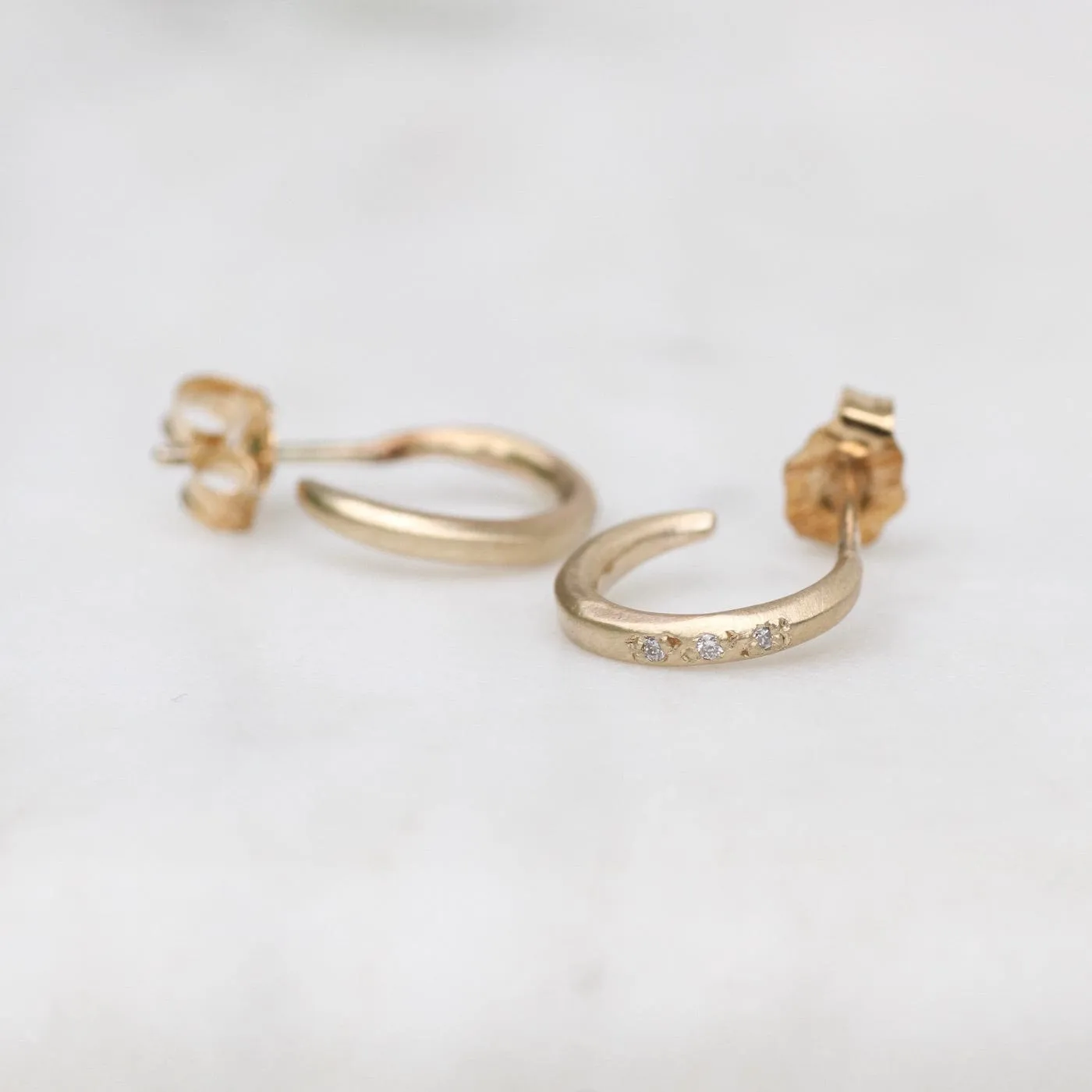 10k Gold Pave Hug Hoops