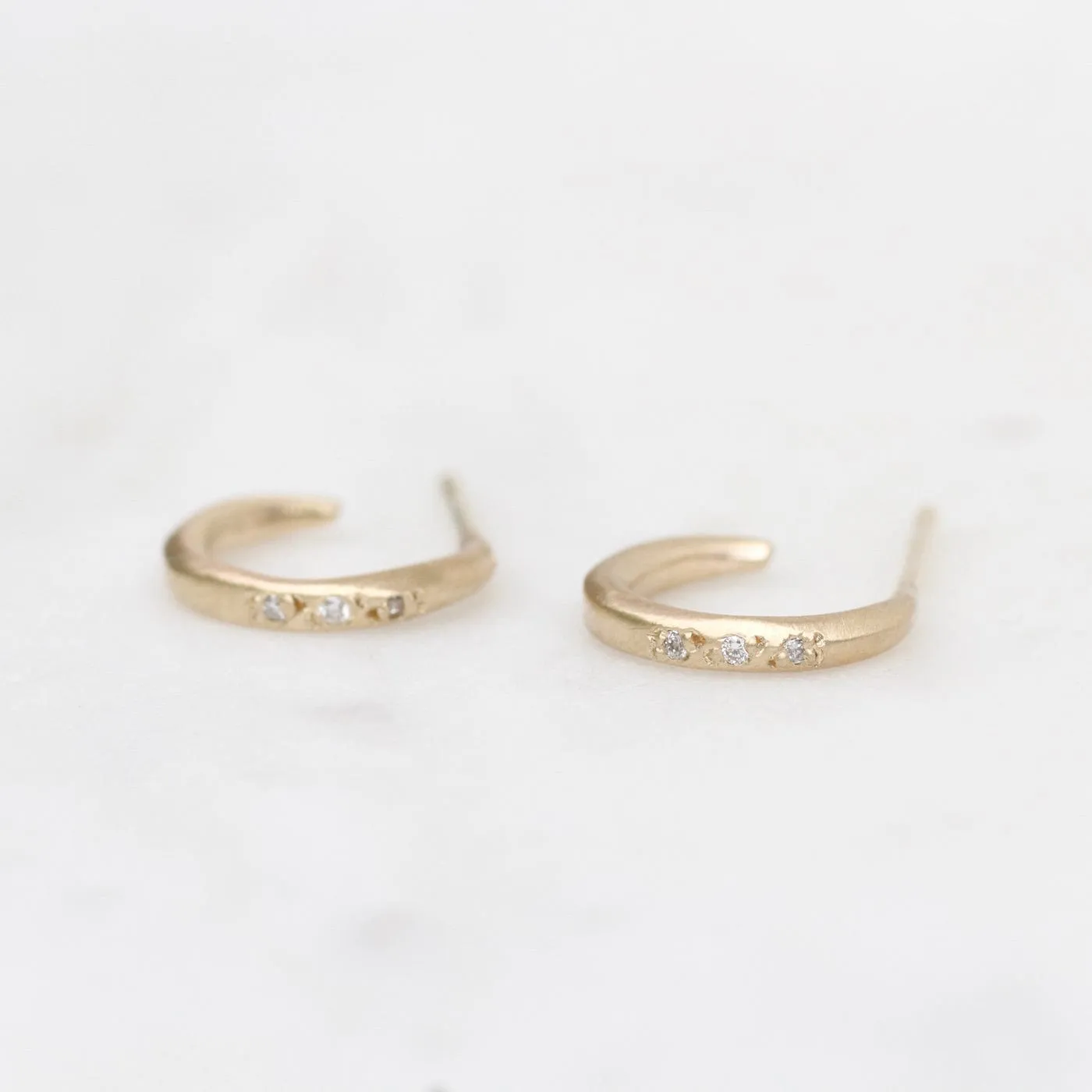 10k Gold Pave Hug Hoops