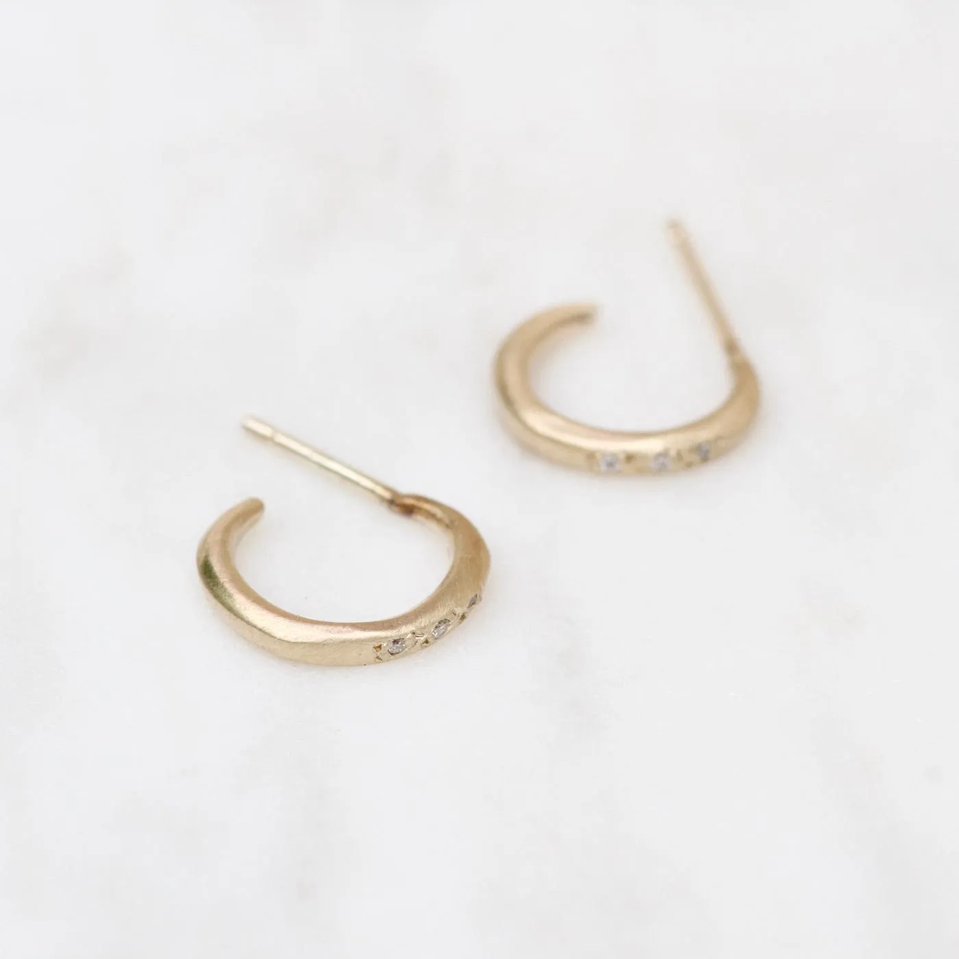 10k Gold Pave Hug Hoops