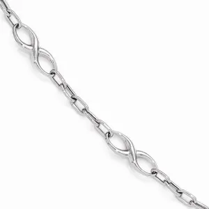 10K White Gold Polished Link Bracelet