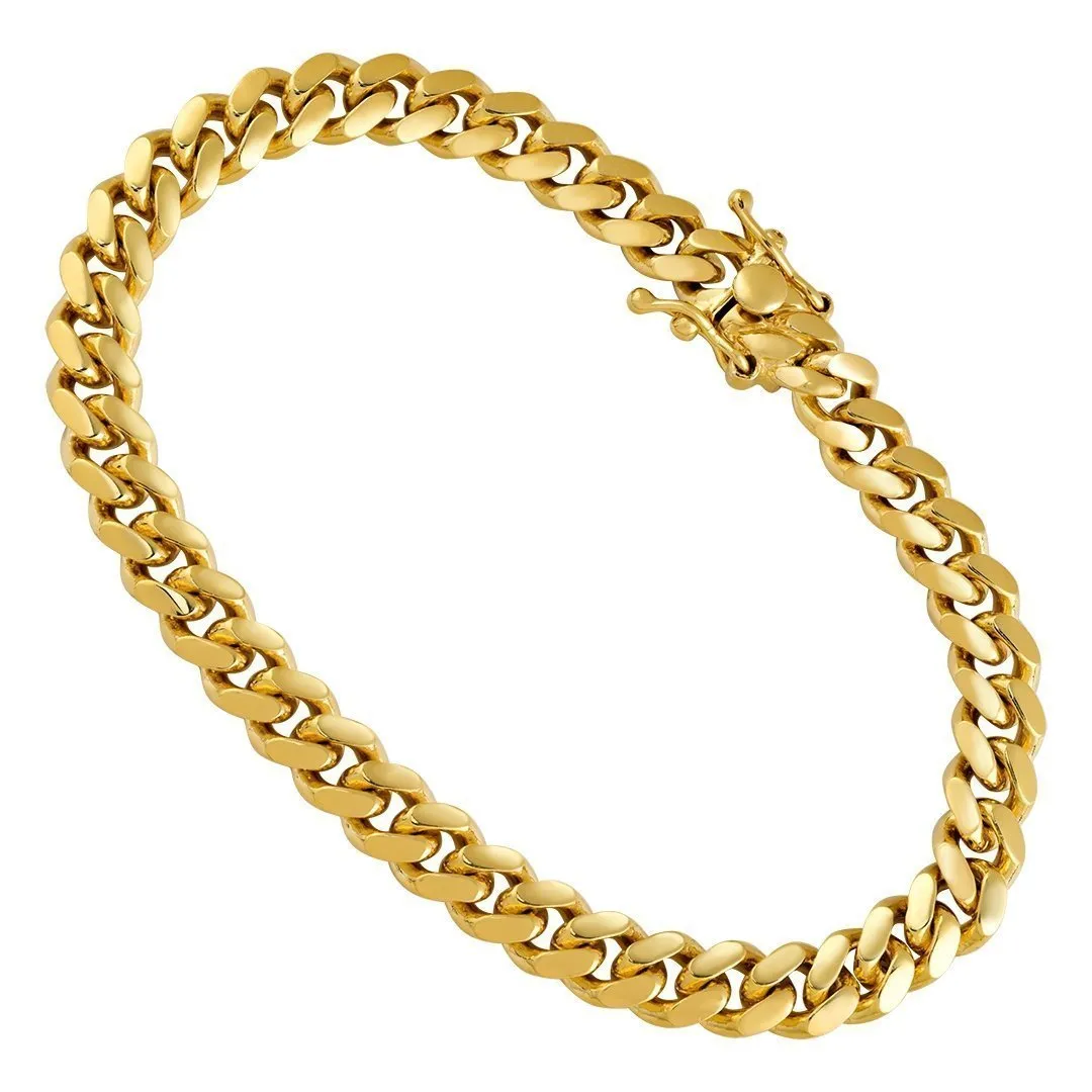 10k Yellow Gold Cuban Link Bracelet 6 mm