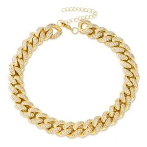 12mm Iced Miami Cuban Link Choker Chain