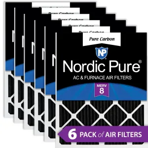 12x24x1 (11_1/2x23_1/2) Pure Carbon Odor Reduction Furnace Air Filters 6 Pack