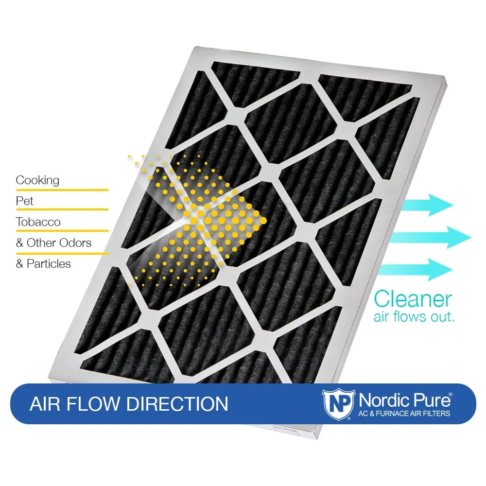 12x24x1 (11_1/2x23_1/2) Pure Carbon Odor Reduction Furnace Air Filters 6 Pack