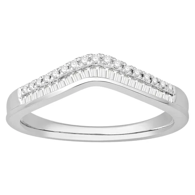 1/4 CTW Diamond Tiara Crown Ring in 10KT White Gold