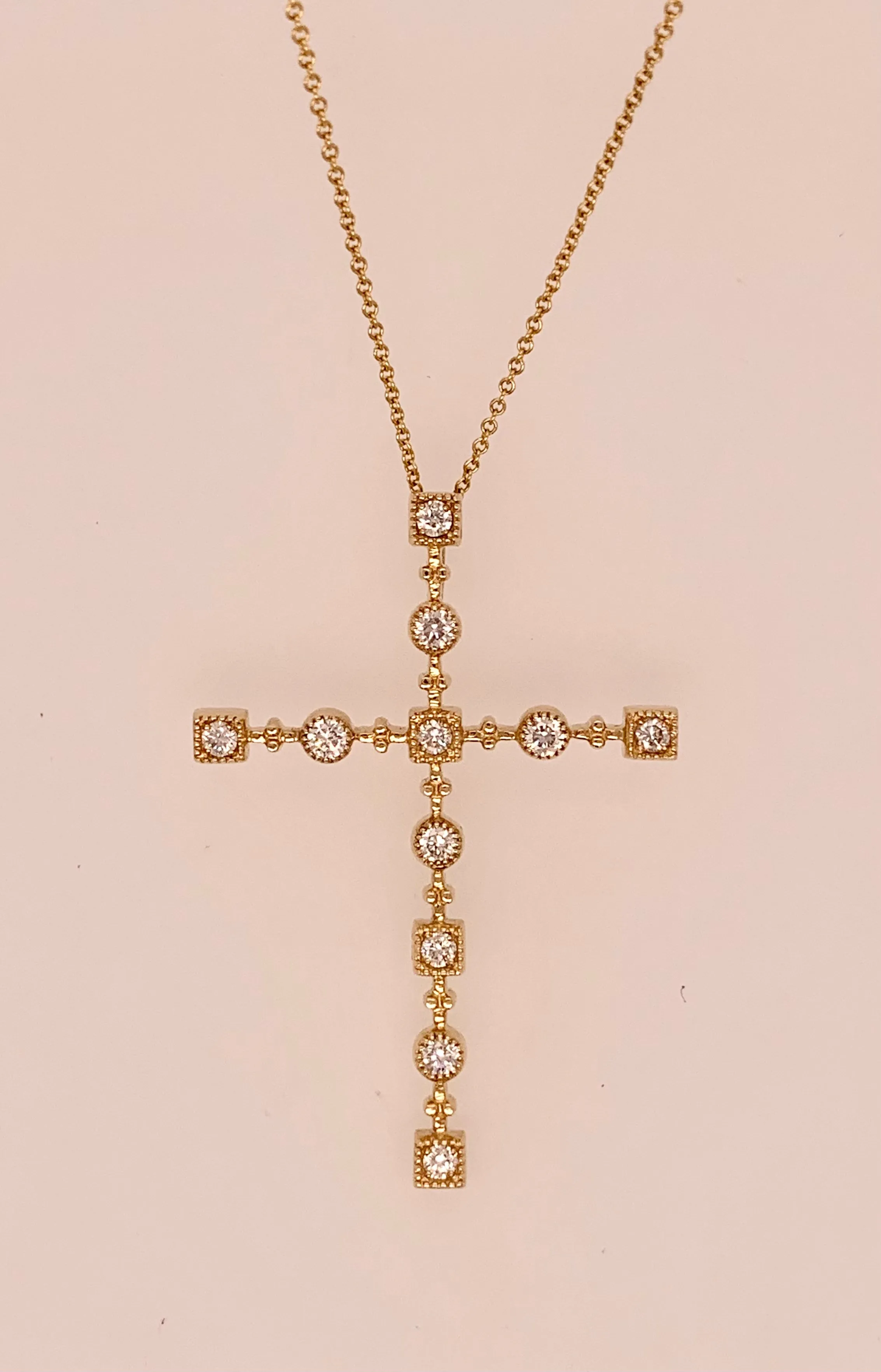 14K Diamond Cross Pendant