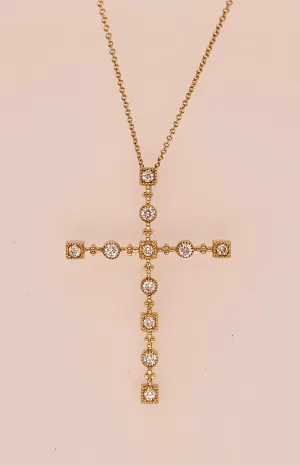 14K Diamond Cross Pendant