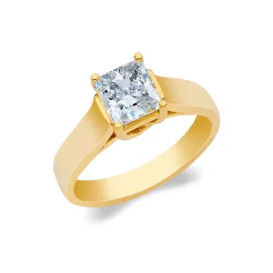 14K Gold  Princess Cut CZ Wedding Engagement Ring