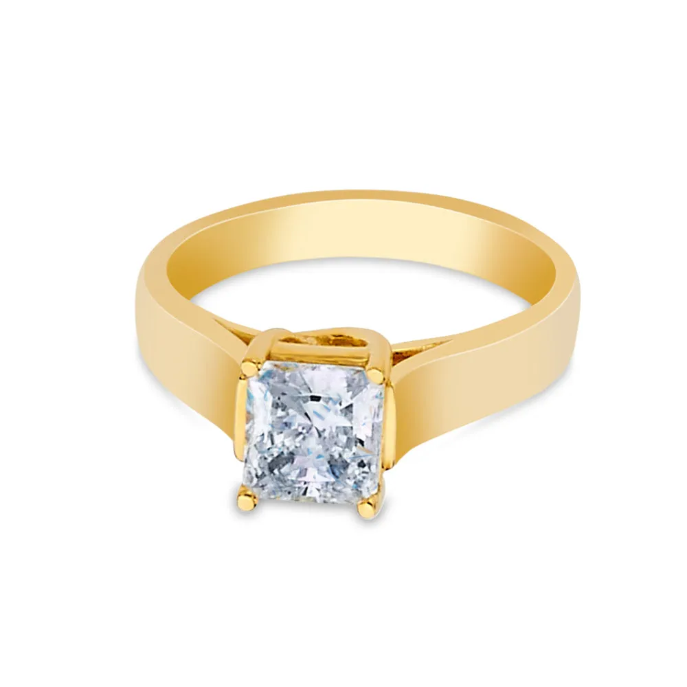 14K Gold  Princess Cut CZ Wedding Engagement Ring