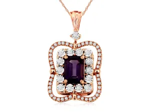 14K Rose Gold Amethyst Necklace