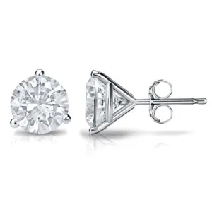 14K White Gold 0.50ctw Round Diamond Solitaire Stud Earrings