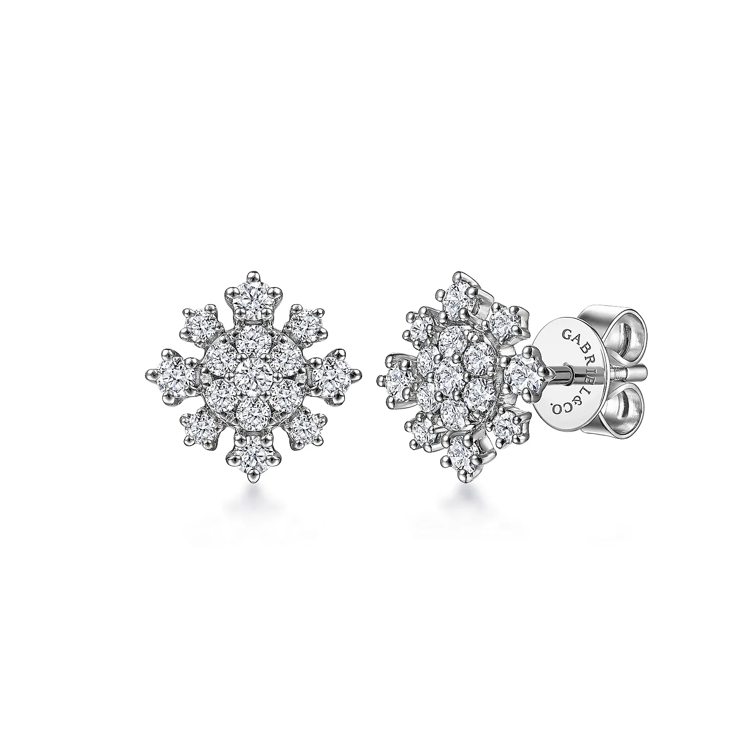 14K White Gold Diamond Stud Earrings