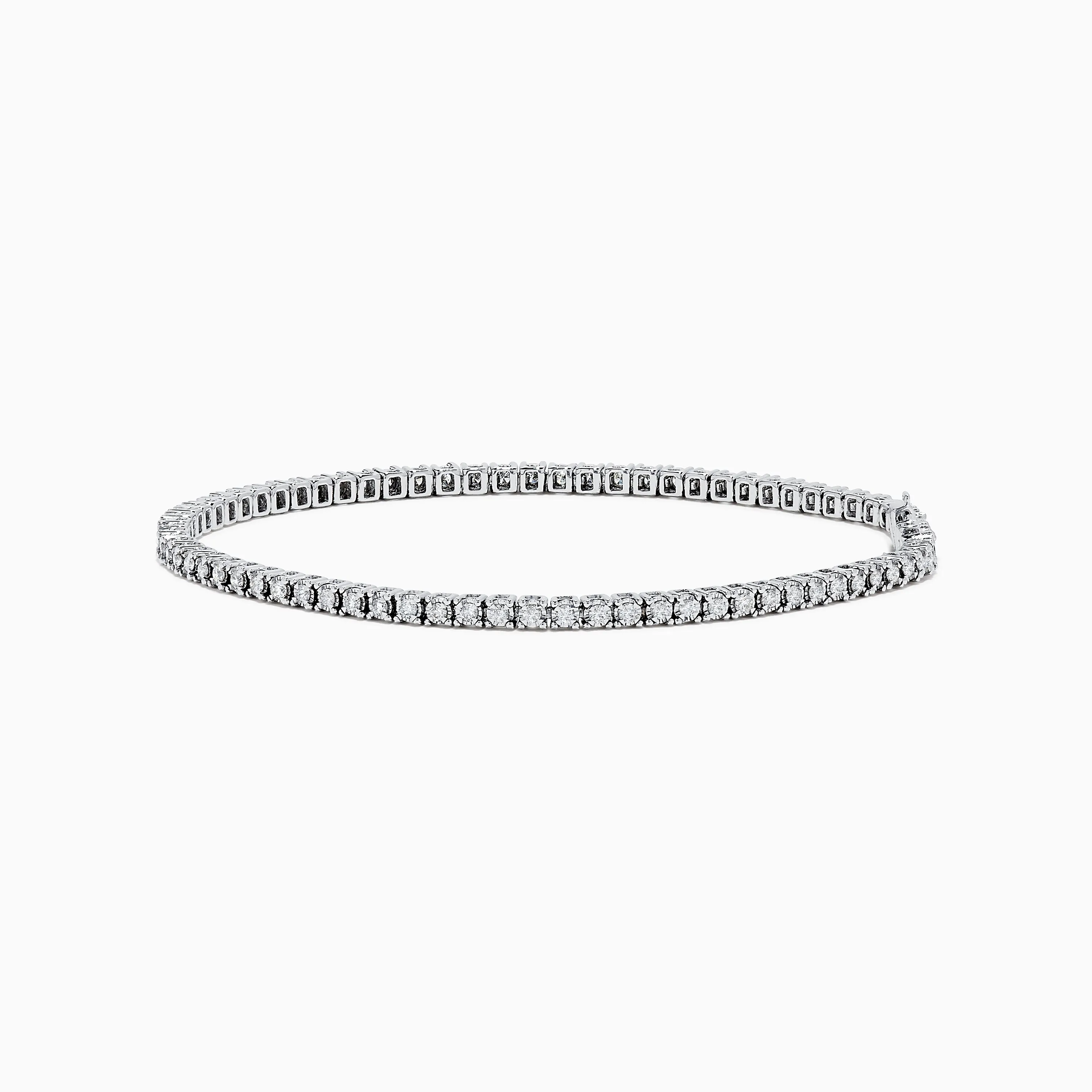 14K White Gold Diamond Tennis Bracelet 0.98 TCW