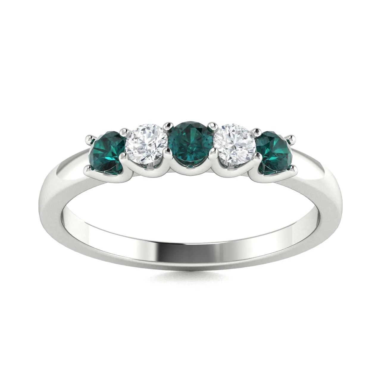 14KT Gold Round Alexandrite and Diamond Ring (Alexandrite 0.26 cts. White Diamond 0.14 cts.)