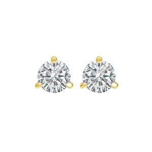 14KT Yellow Gold & Diamond Round Stud Earrings  - 3/4 ctw