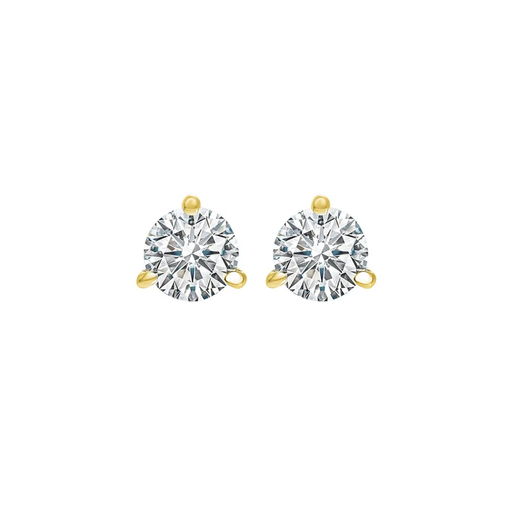 14KT Yellow Gold & Diamond Round Stud Earrings  - 3/8 ctw