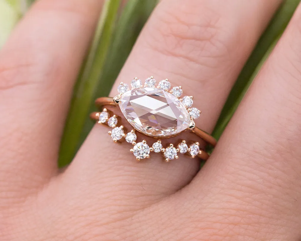 1.53-Carat East West Rose Cut Marquise Ring