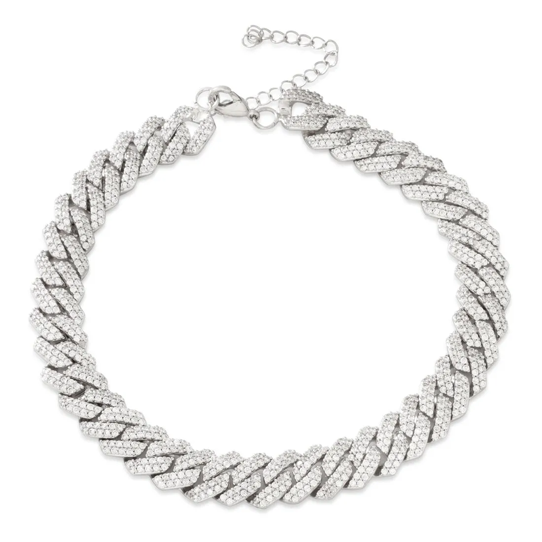 15mm Iced Diamond-Cut Miami Cuban Link Choker Chain