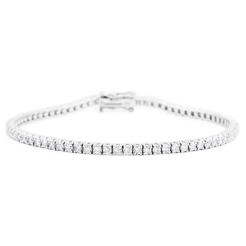 18ct White Gold 3.00ct Diamond Line Bracelet