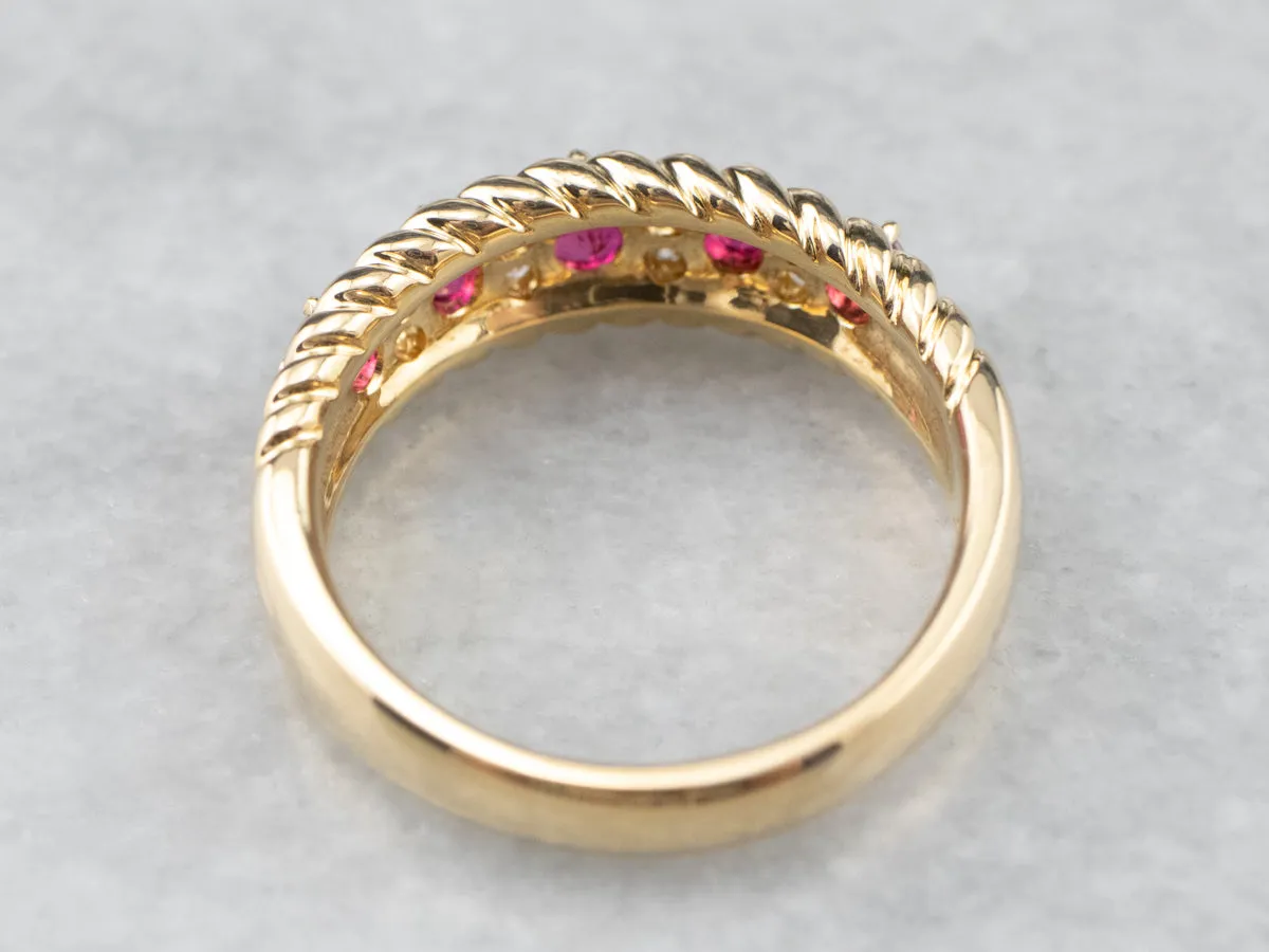 18K Gold Ruby and Diamond Band