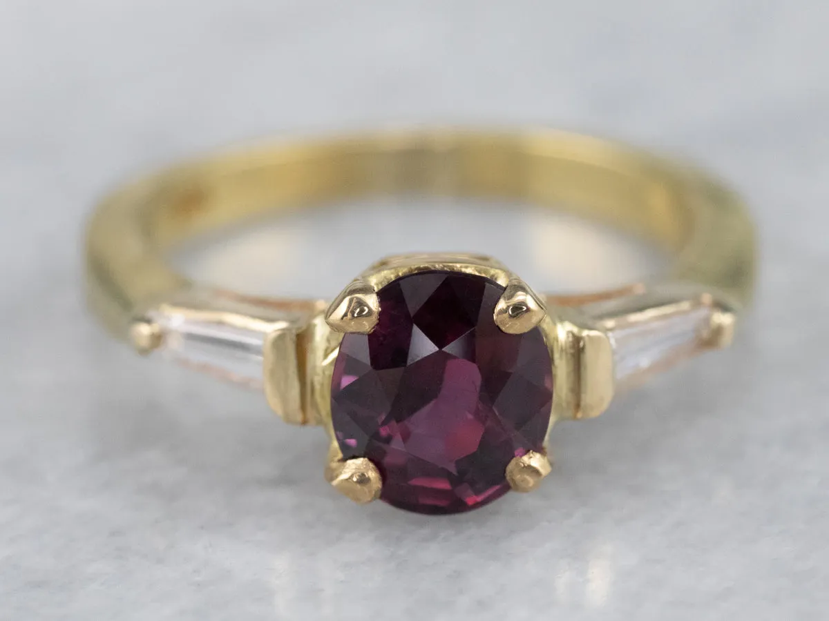 18K Ruby and Diamond Engagement Ring