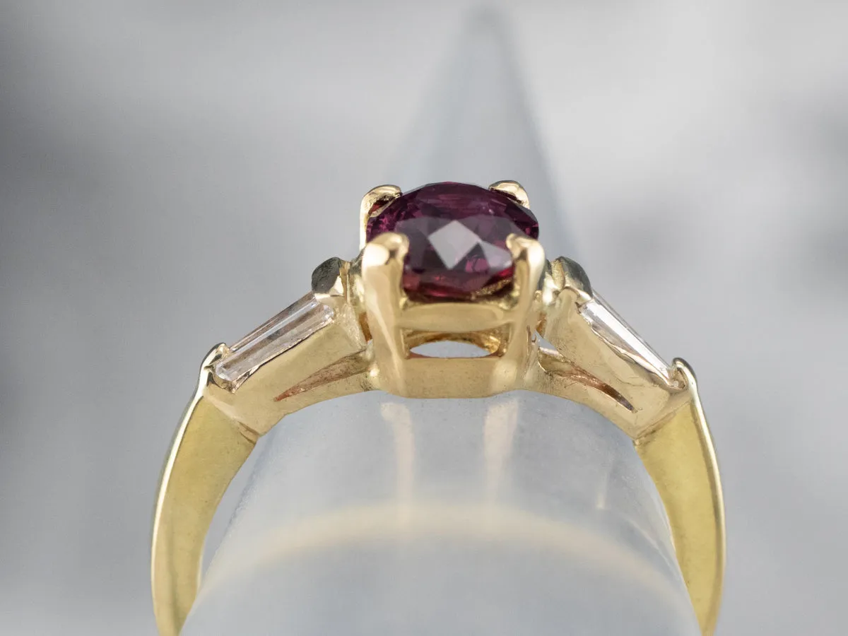 18K Ruby and Diamond Engagement Ring