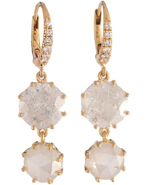 18k Yellow Gold Diamond Drop Earrings