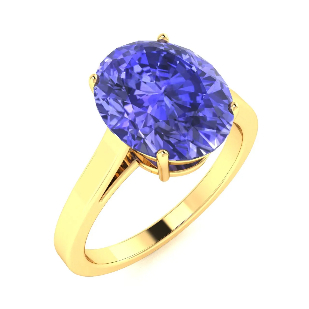 18kt Gold Oval Brilliant Tanzanite Ring (Tanzanite 6.00ct)