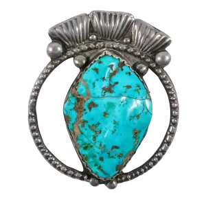 1940s Blue Gem Turquoise Naja Pin | John Hoskie