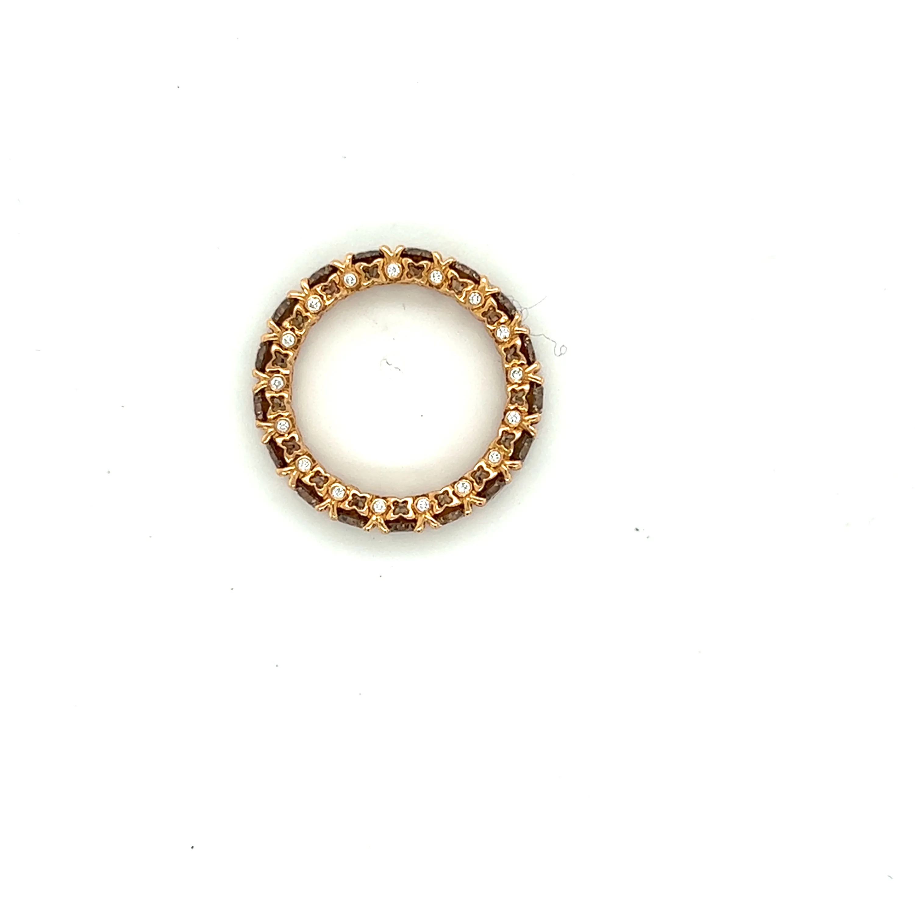 20kt Rose Gold Rose-cut Brown Diamond Eternity Band 3.5mm