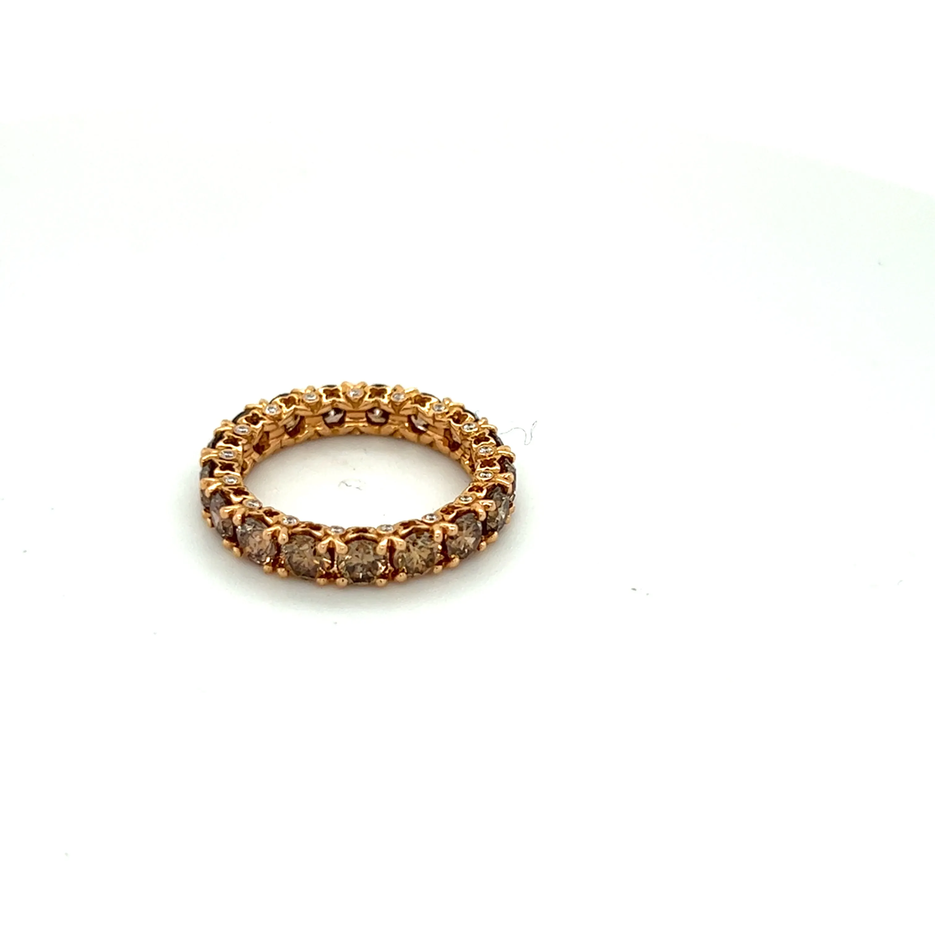 20kt Rose Gold Rose-cut Brown Diamond Eternity Band 3.5mm