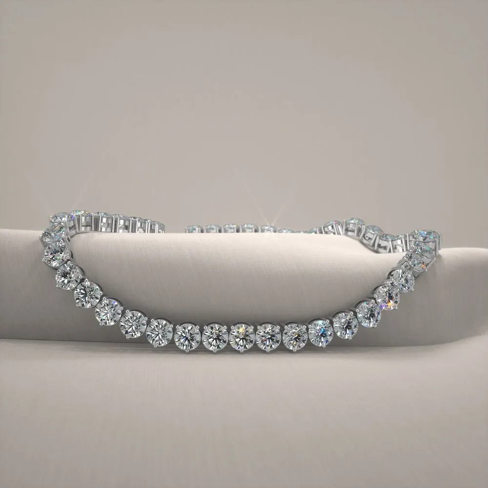 3 Prong Riviera Diamond Necklace with 13.10 ct.(finished) 2.9mm