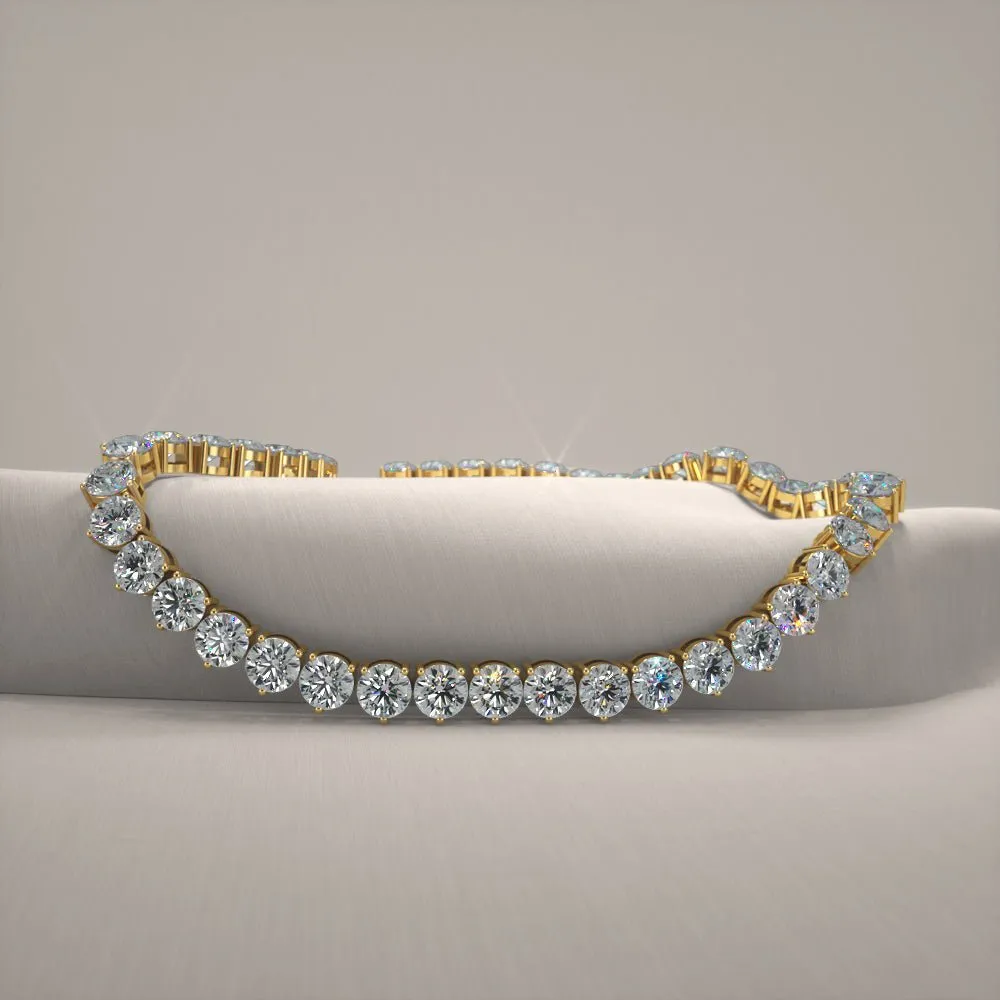 3 Prong Riviera Diamond Necklace with 13.10 ct.(finished) 2.9mm