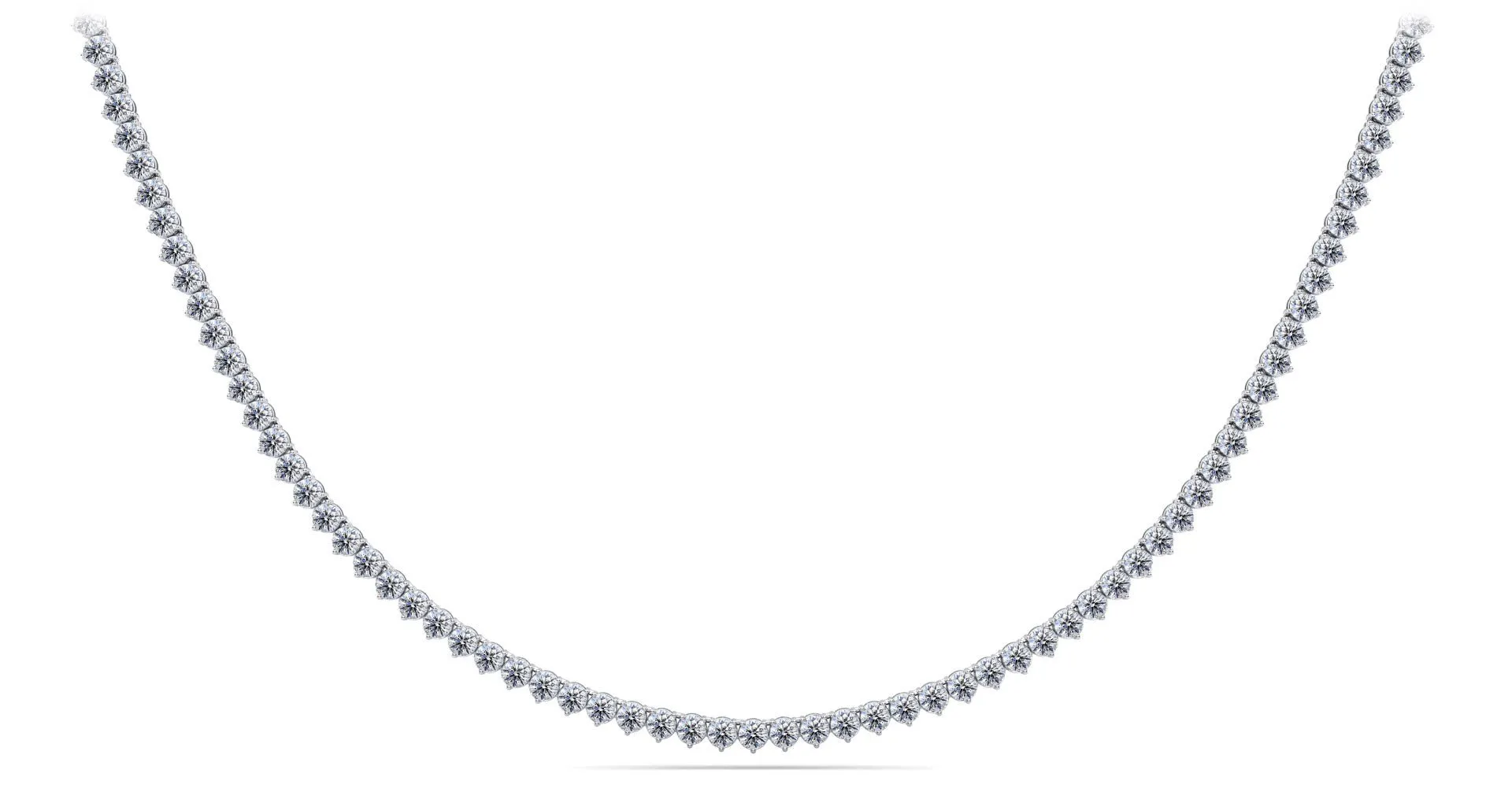 3 Prong Riviera Diamond Necklace with 14.52 ct.(finished) 3.2mm