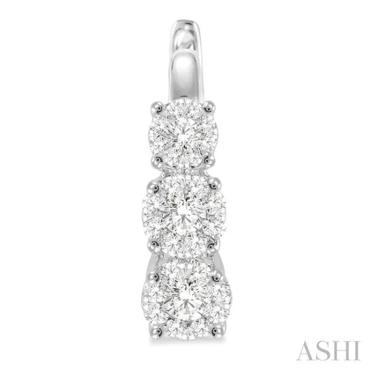 3/4 Ctw Diamond Lovebright Earrings in 14K White Gold