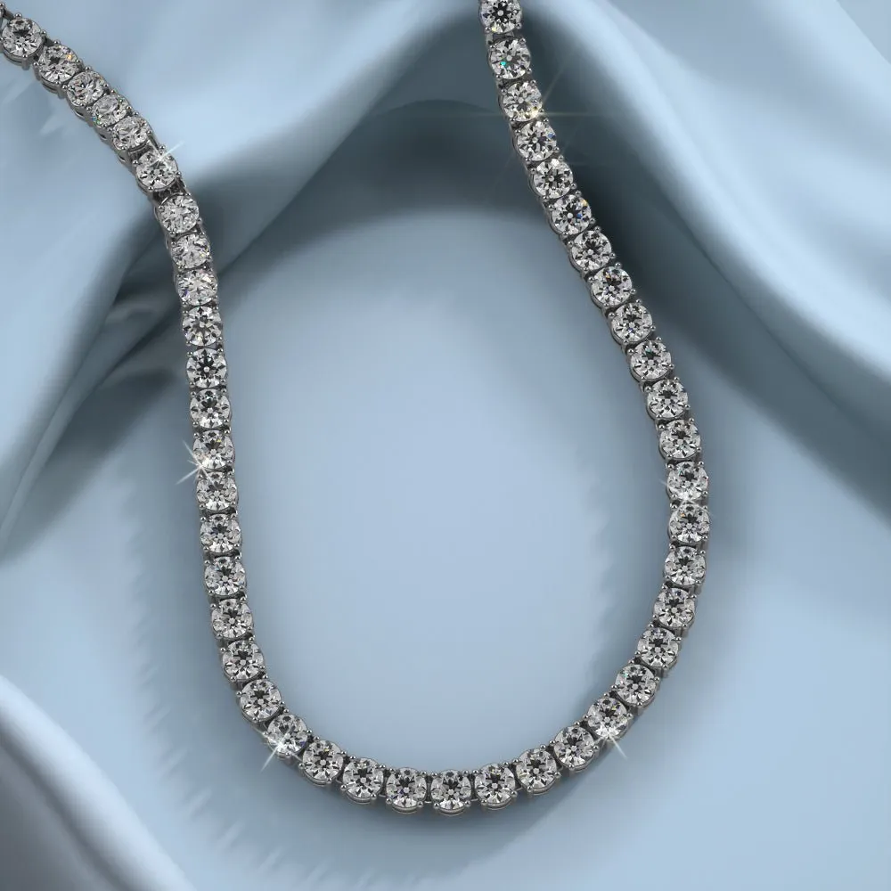 4 Prong Riviera Lab-Grown Diamond Necklace with 11.61 ct.(finished) 2.8mm