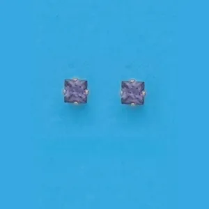 4MM SQUARE Purple CZ