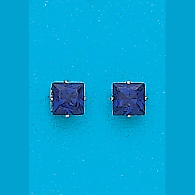 6mm Square Blue CZ